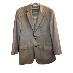 Jos. A. Bank Blazer Signature Collection Grey‎ Herringbone Sport Coat 43R Wool